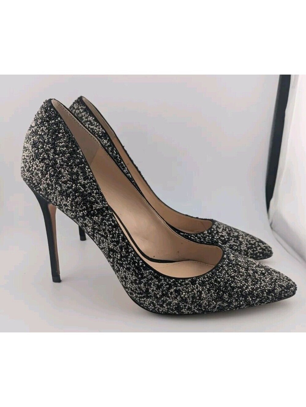 Imagine Vince Camuto Size 8 Heels Crystal Black Silver Crystals 4" Stiletto